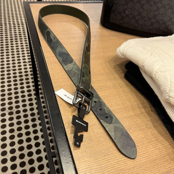 COACH ROLLER BUCKLE CUT TO SIZE REVERSIBLE BELT 38MM CY271 QBSB3 - Picture 1 of 9
